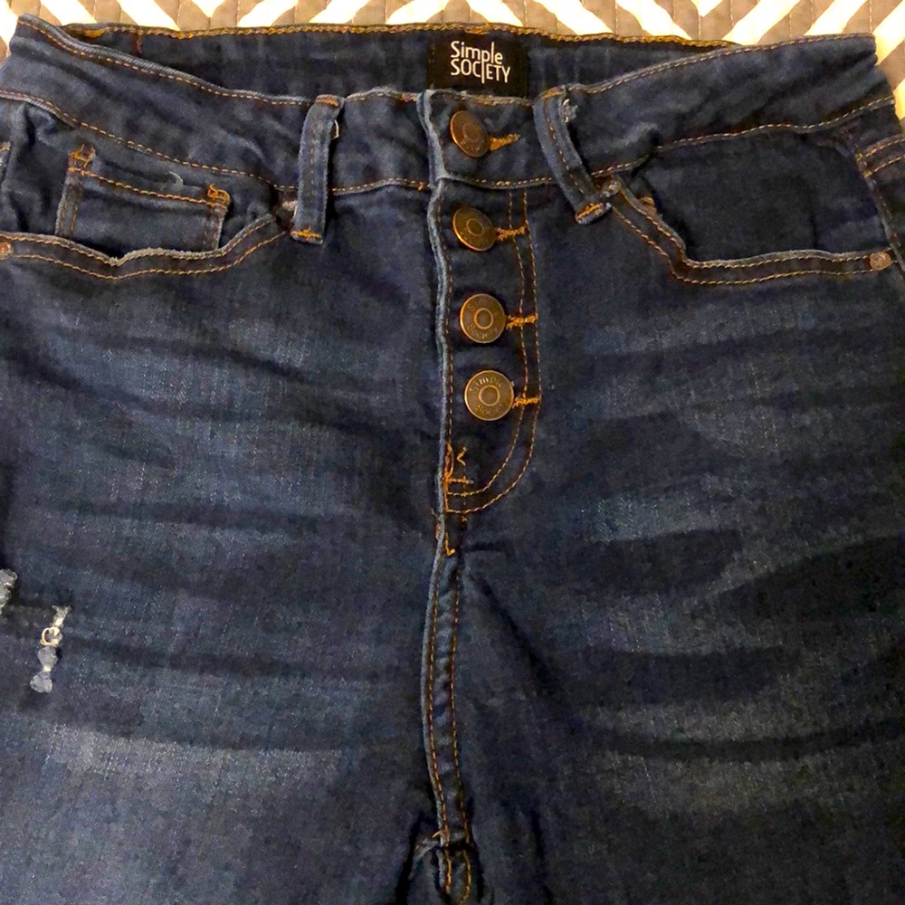Button Front Cropped Jeans💐
